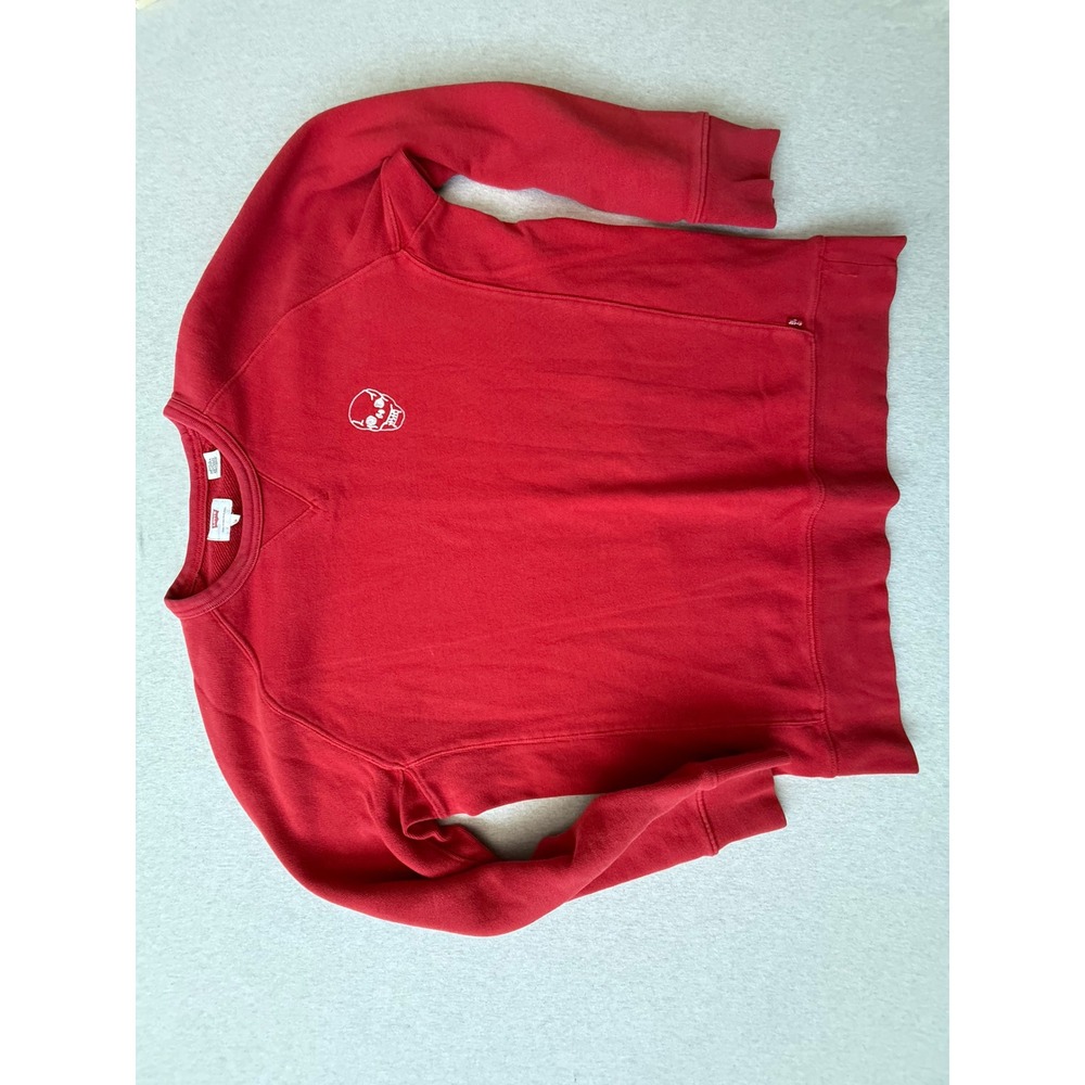 Levis Mens Red Skull Graphic Crewneck Sweatshirt Raglan Sleeve Size L